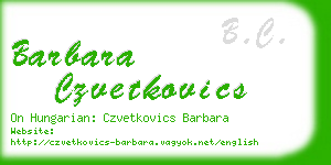 barbara czvetkovics business card